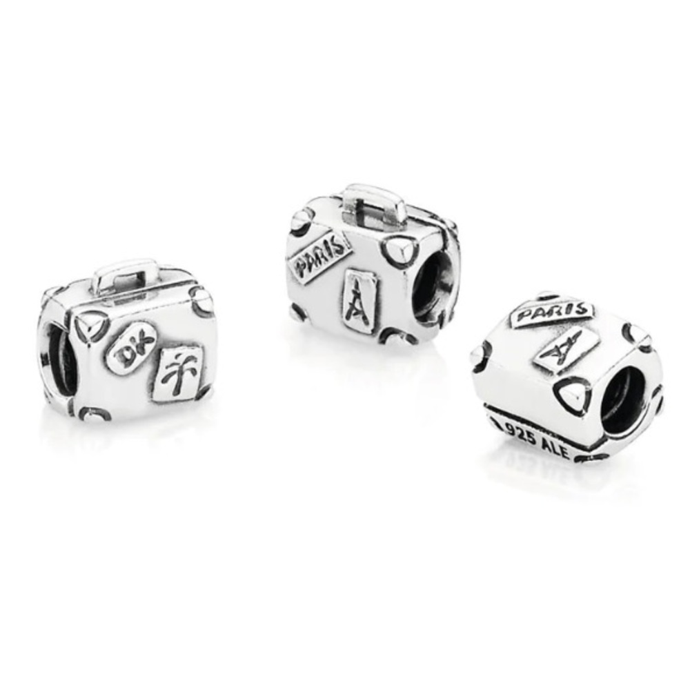 Retired HTF Pandora Suitcase Bag Charm Sterling Silver 925 GUC